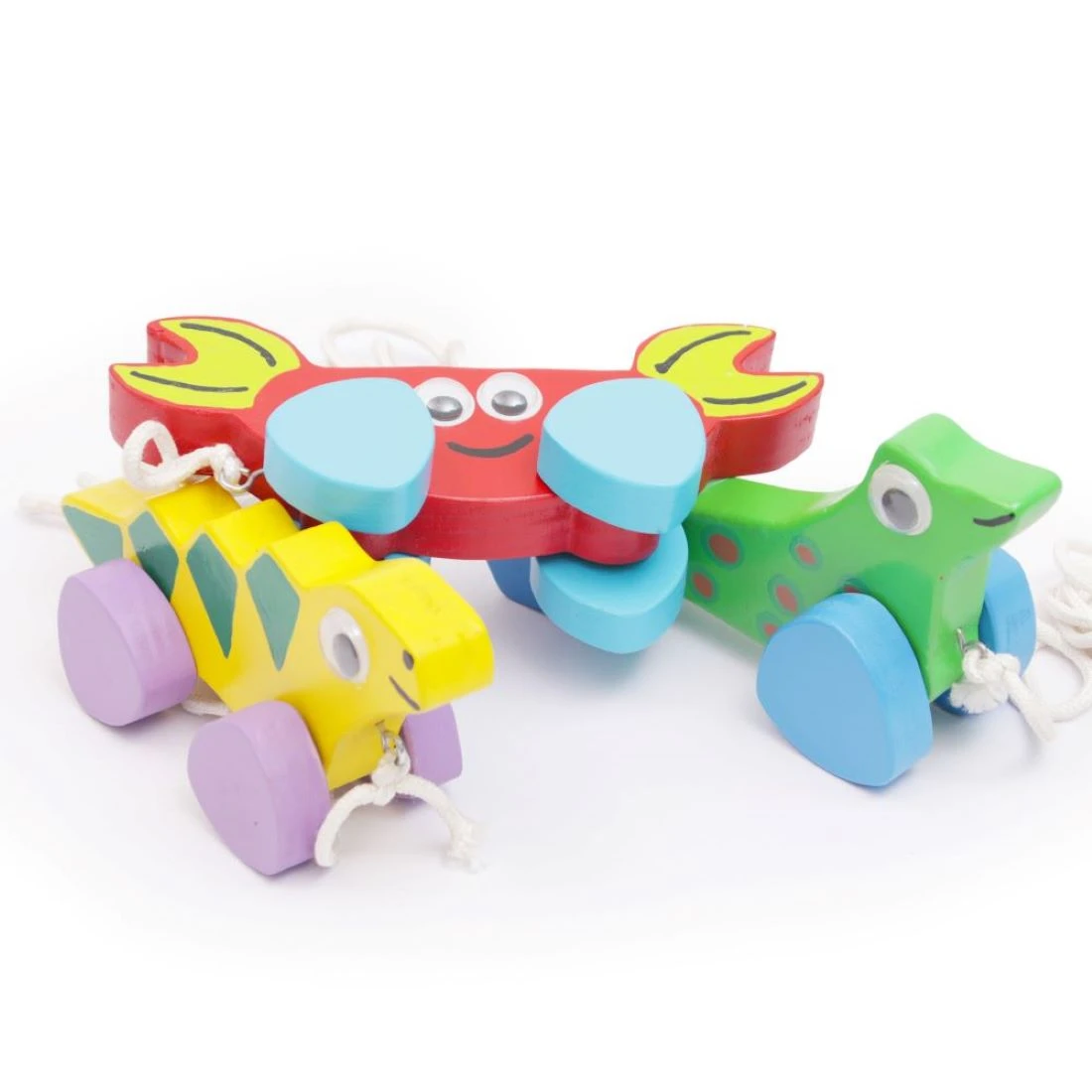 Opa Toys Wooden Sea Animals Push & Pull Toy for Kids – Eco-Friendly Educational 
