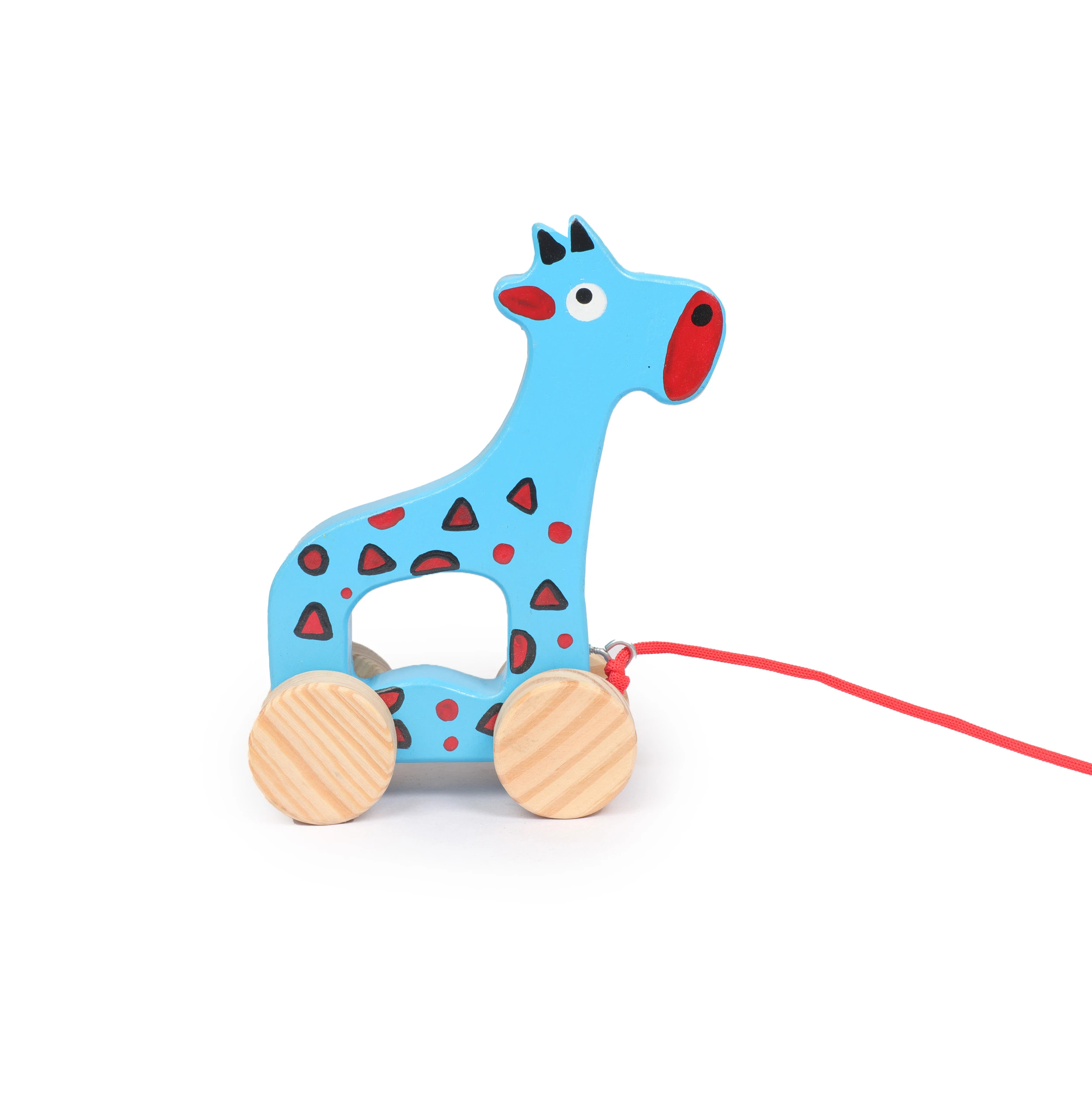 Opa Toys Wooden Giraffe Pull Toy – Eco-Friendly Wooden Animal Toy for Kids (1 Pi