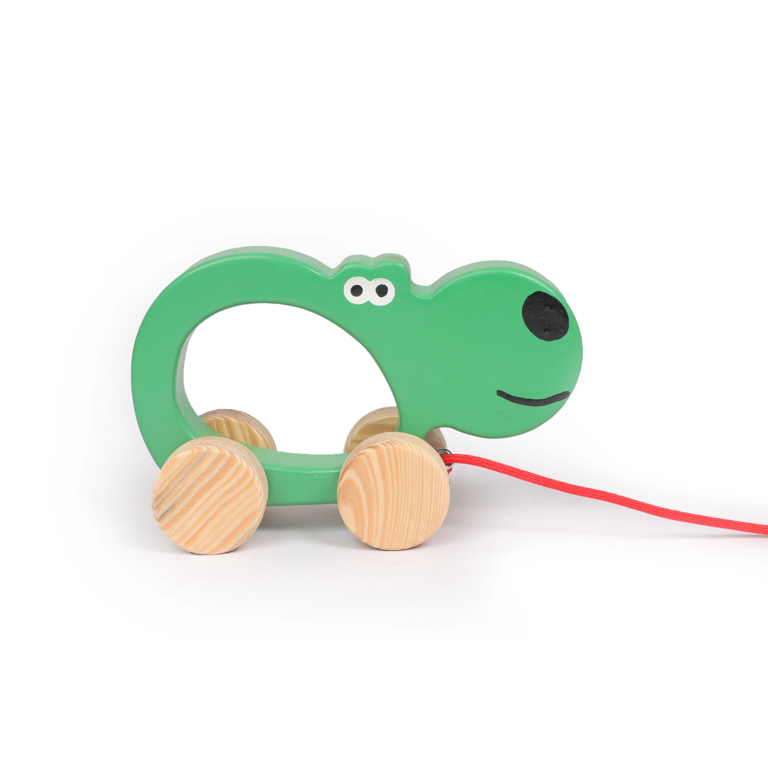 Opa Toys Wooden Hippopotamus Pull Toy – Eco-Friendly Wooden Animal Toy for Kids 