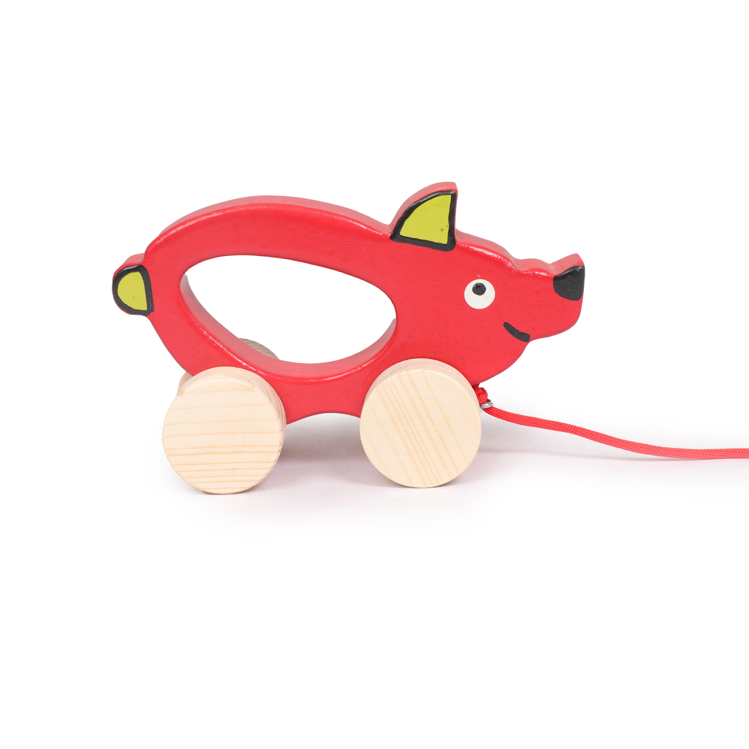 Opa Toys Wooden Pig Pull Toy – Eco-Friendly Wooden Animal Toy for Kids (1 Piece)