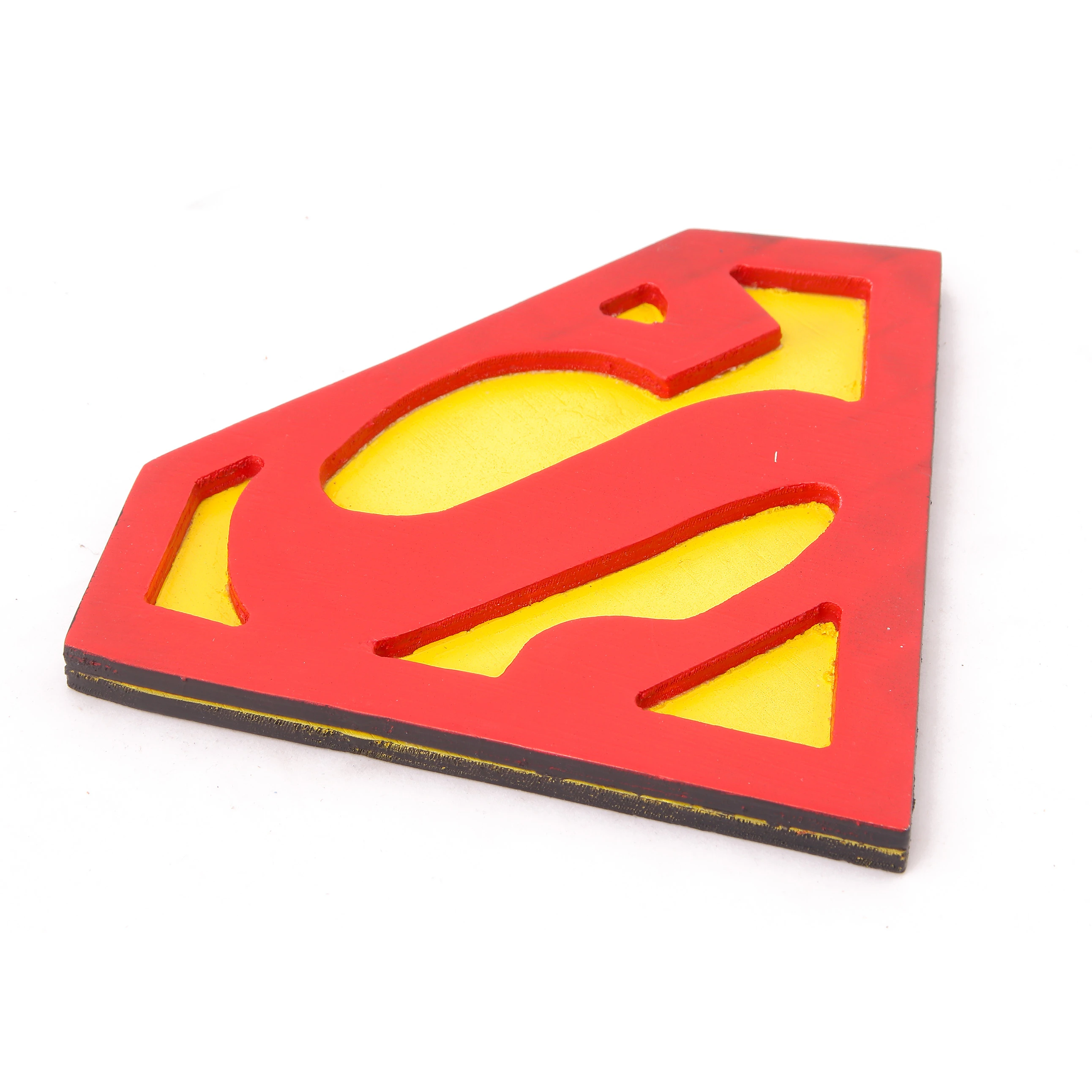 Superman & Batman Wooden Wall Hanging – 3D Superhero Logo Wall Art for Kids Room