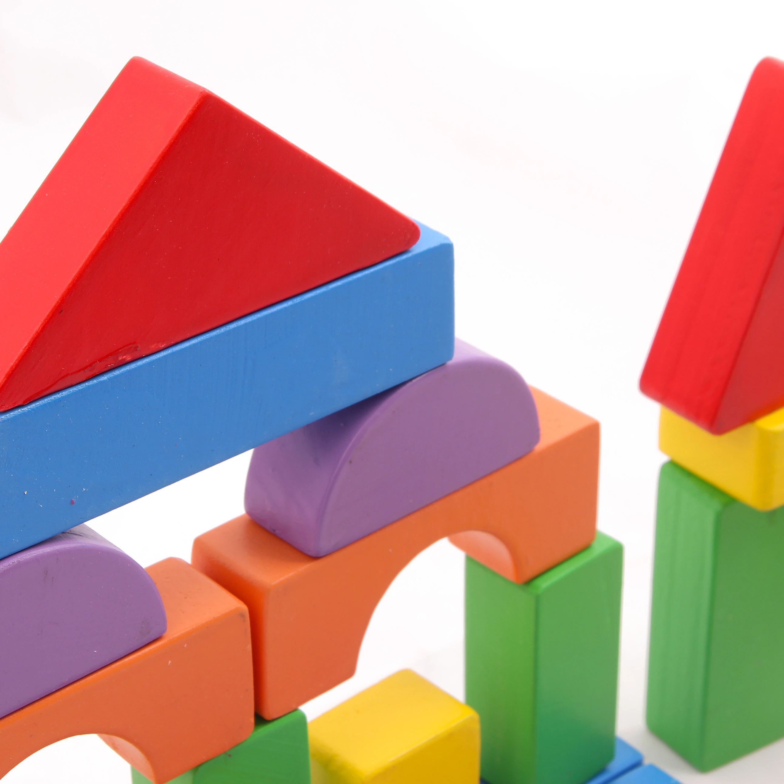 Opa Toys Wooden Building Blocks for Kids – 36 Pieces Multicolour Educational Con