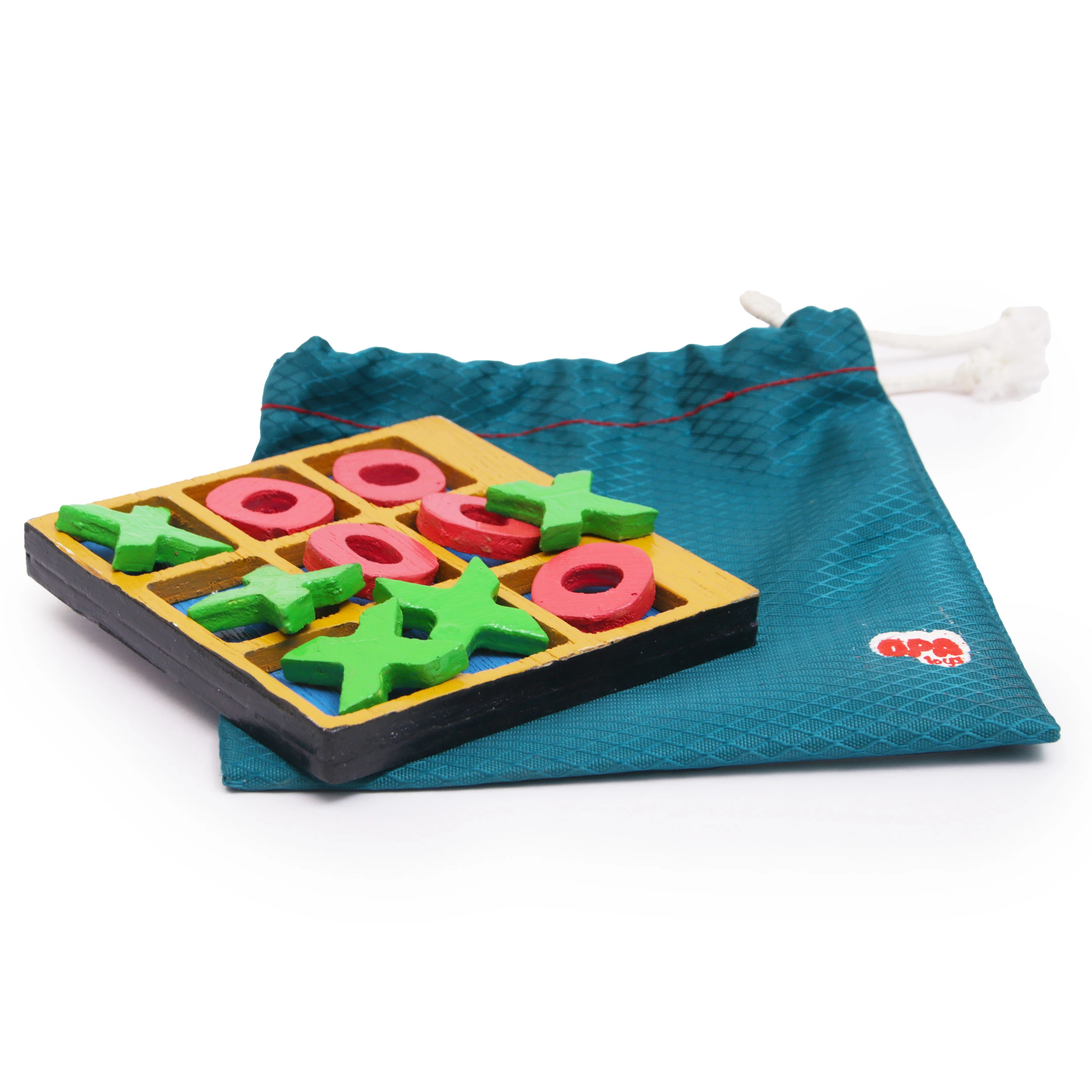 Opa Toys Wooden Tic Tac Toe Game – Noughts  & Crosses with Brass Finish (5 X, 5 