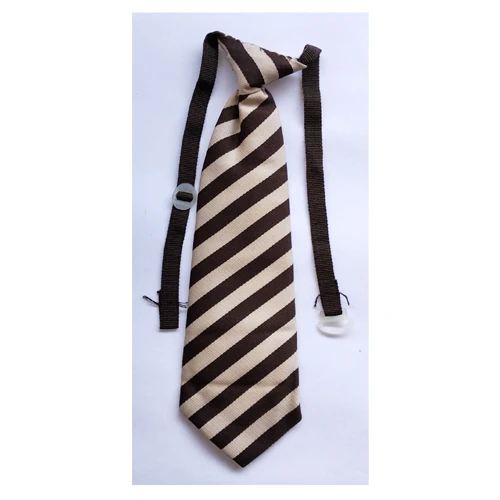 School Tie Brown & Sandal Equal lined Striped Necktie Medium Size for Students
