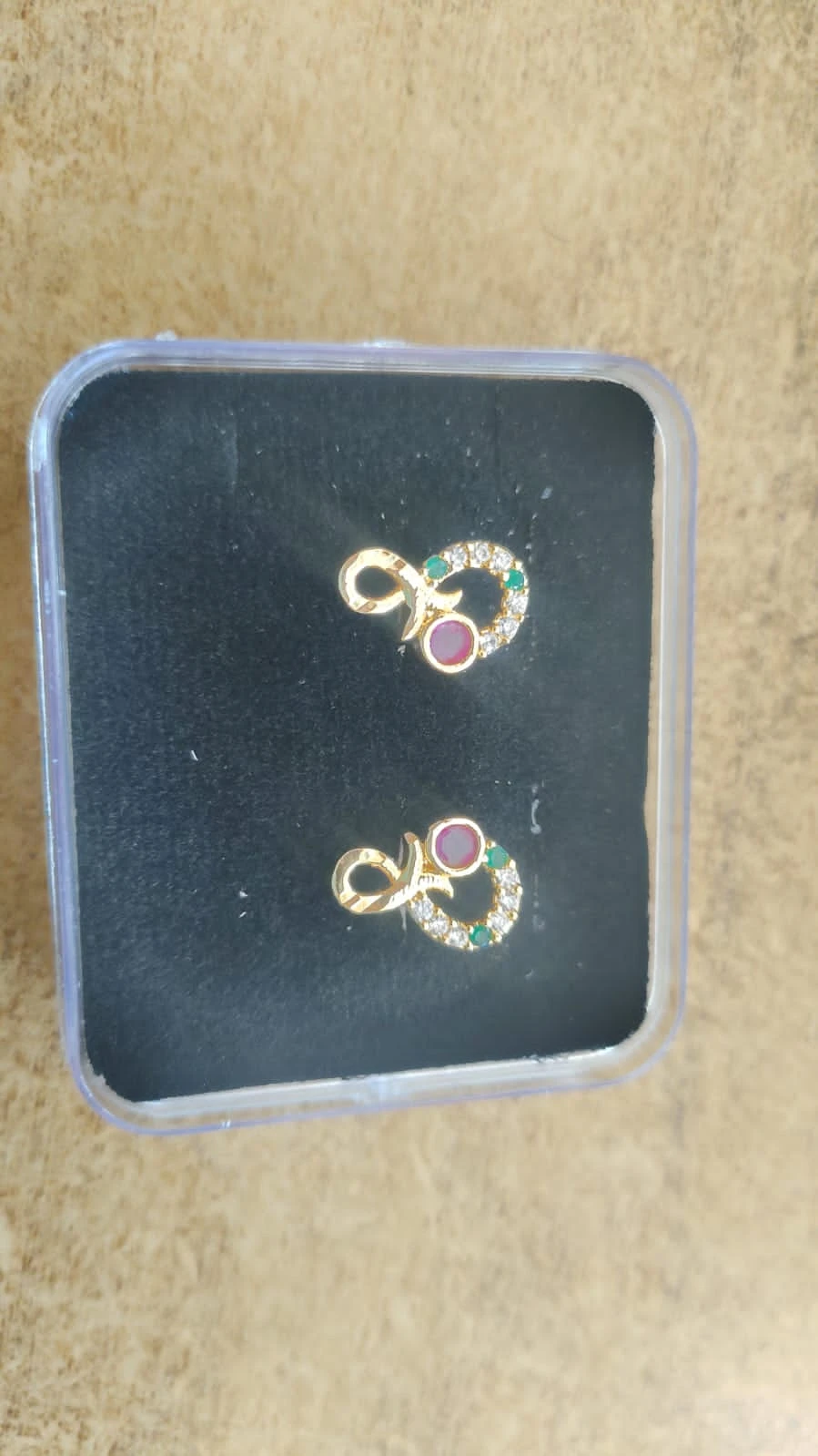 Daily Wear Gold Finish Stone Studs|Small Stone Earrings