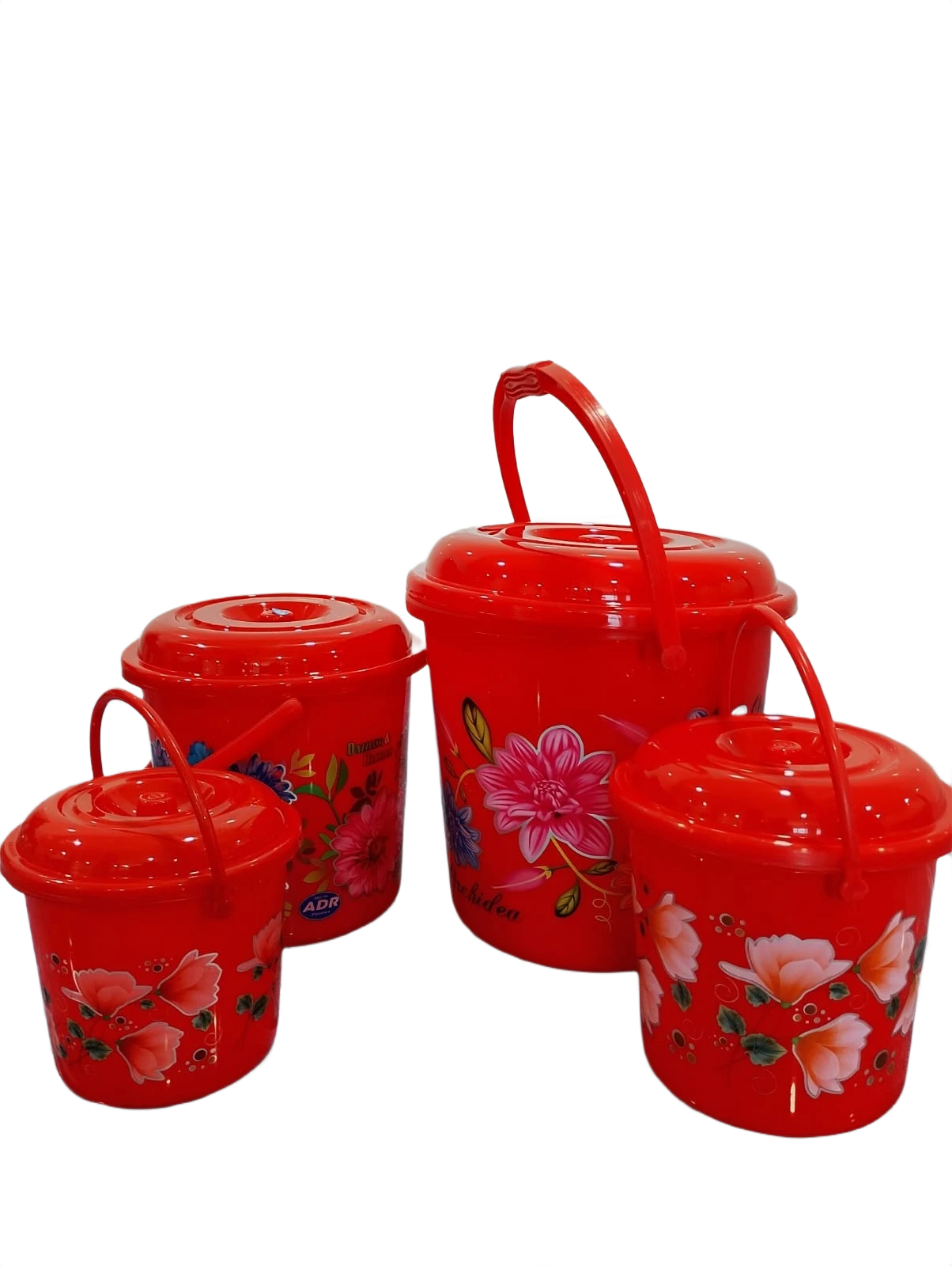Red Plastic Bucket Combo Set  ( 3L, 5L, 9L,18L )