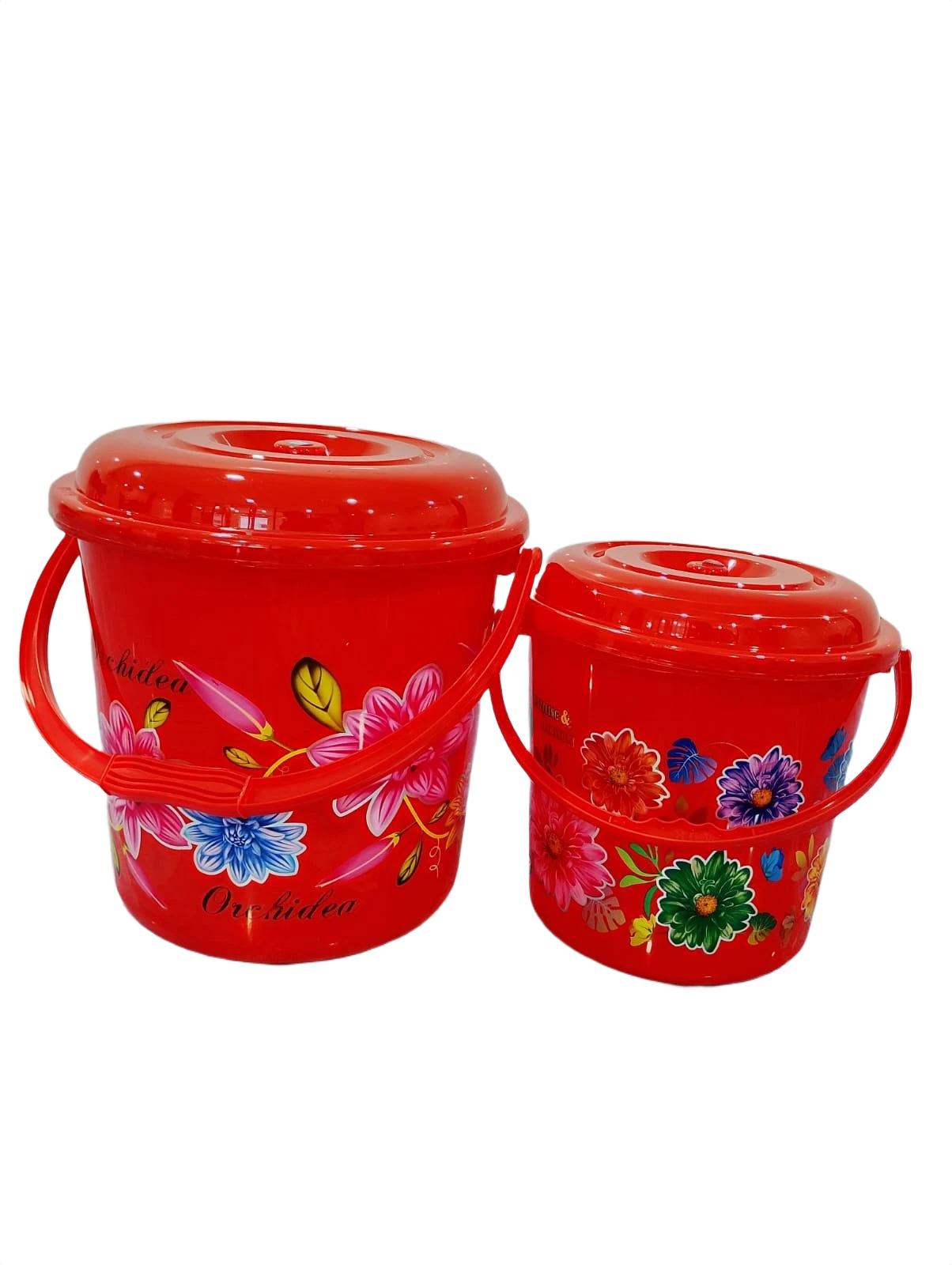 Combo pack Plastic Bucket Set – 5L & 9L (Red)
