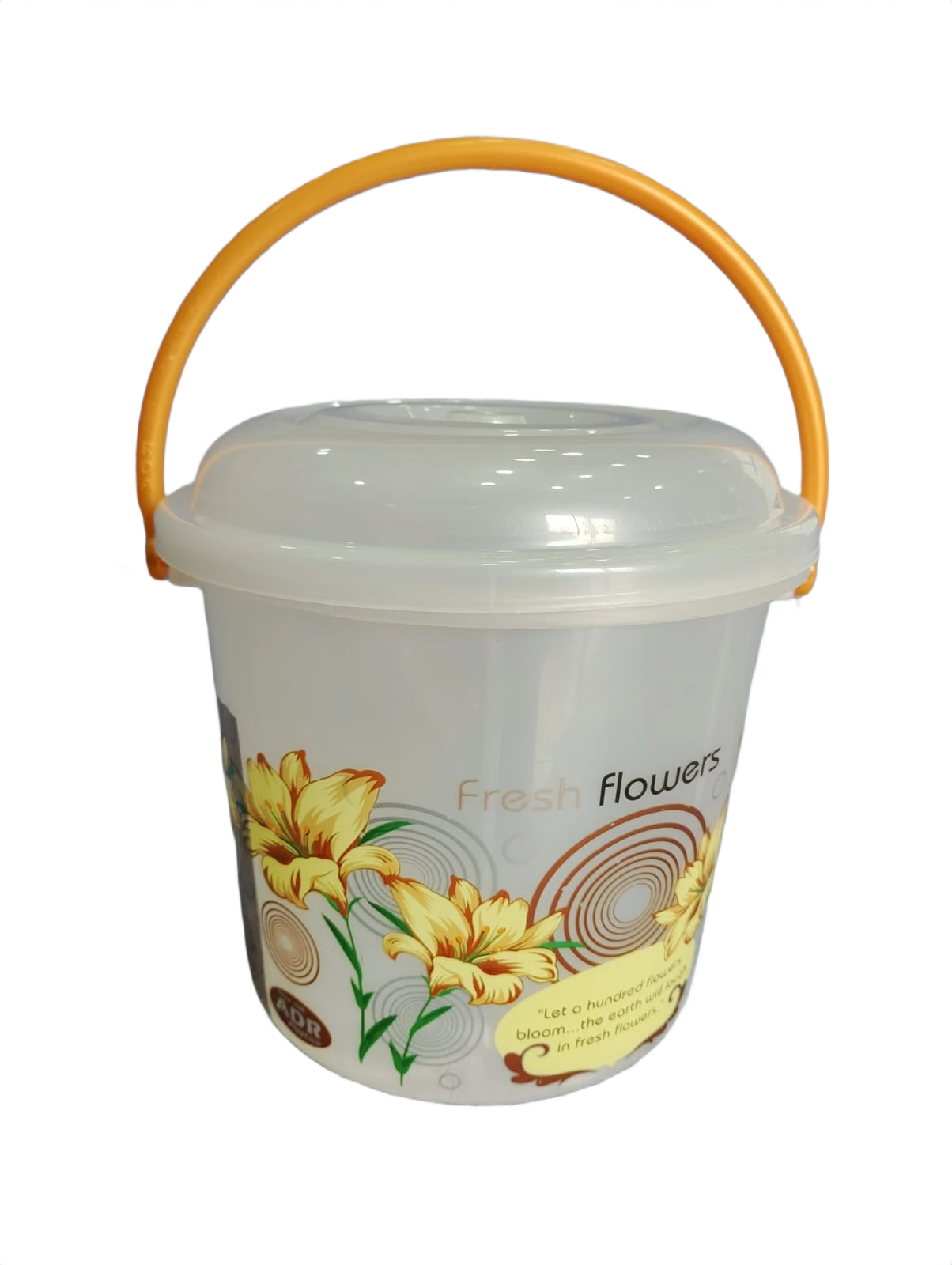 Multipurpose Plastic Storage Bucket with Lid & Handle -  3 Litre White (Base)