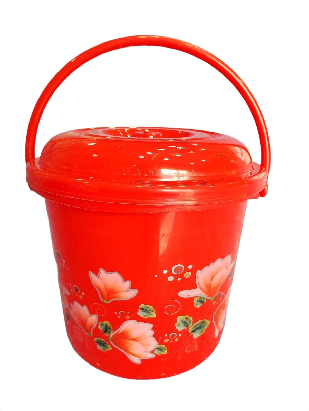 Plastic Storage Bucket with Lid and Handle (3Lt) – Red